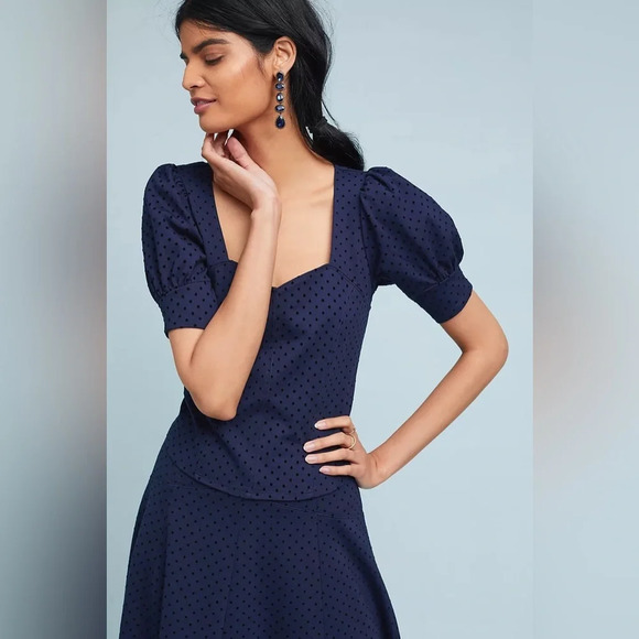 MAEVE by ANTHROPOLOGIE‎ Sevigny Top in Navy - Picture 1 of 9